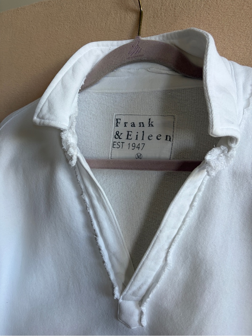 Frank and Eileen Patric Popover Henley Triple Terry White size M - Picture 6 of 14